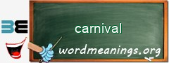 WordMeaning blackboard for carnival